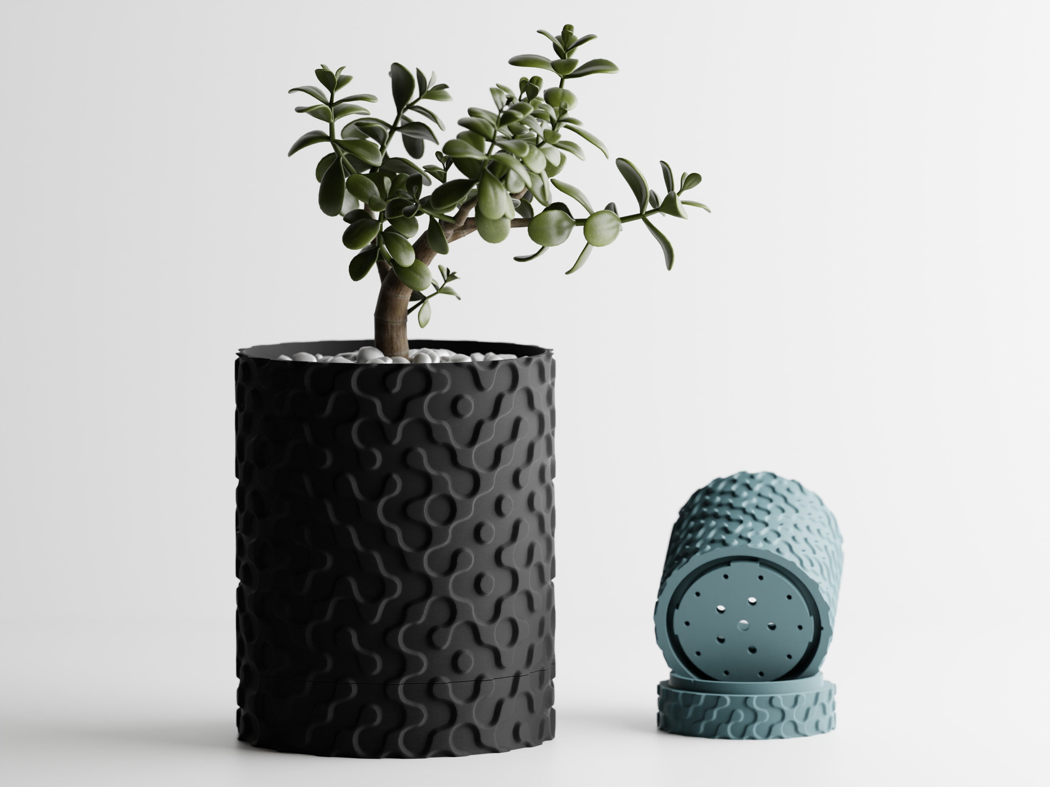 GEO DROPP Modern Planter with Drip Tray